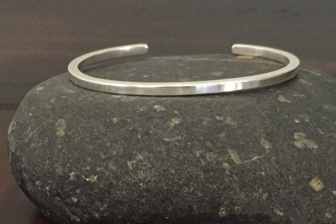 Meredith Matte Sterling Silver 2.6mm Cuff Bracelet