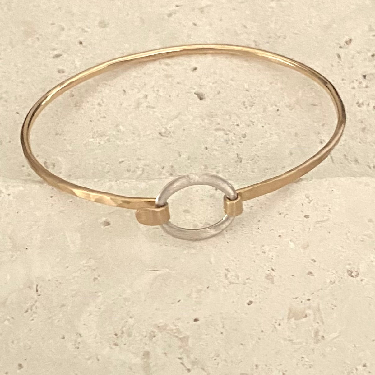 Kai Small Hooked Bangle Gold Filled - Mixed Metal