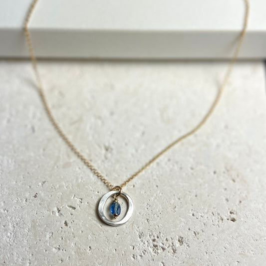Kai Small Necklace with Kyanite Drop – Mixed Metal