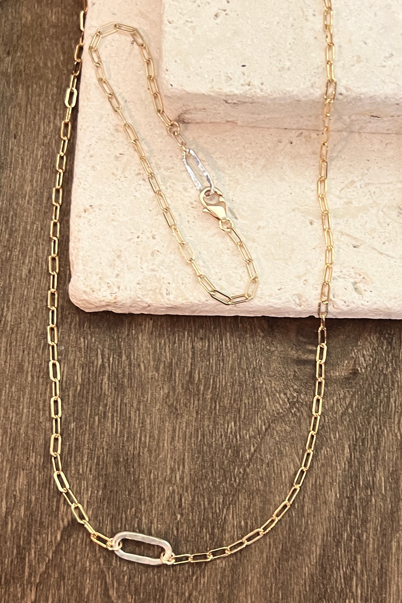 Sovereign Bracelet Sm Gold Chain with Silver Eye Mixed Metal