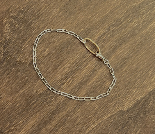 Sovereign Bracelet Sm Silver Chain & Gold Eye - Mixed Metal
