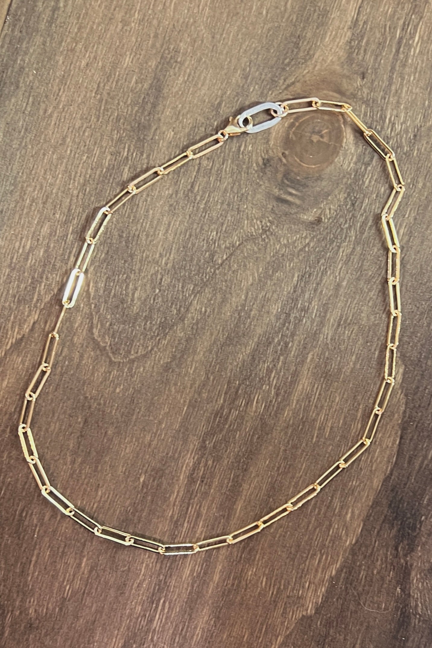 Sovereign Necklace XL Gold Chain & Silver Eye - Mixed Metal