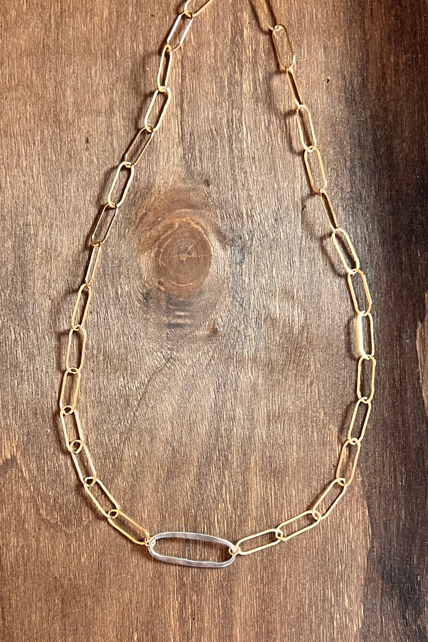 Sovereign Necklace XXL Gold Chain & Silver Link -Mixed Metal
