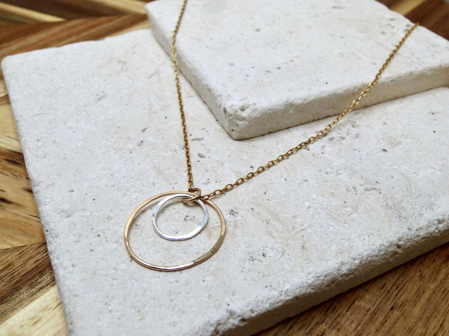 Halo Medium Necklace Mixed Metal