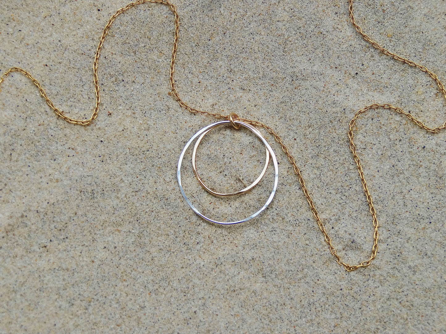 Halo Large Necklce Mixed Metal