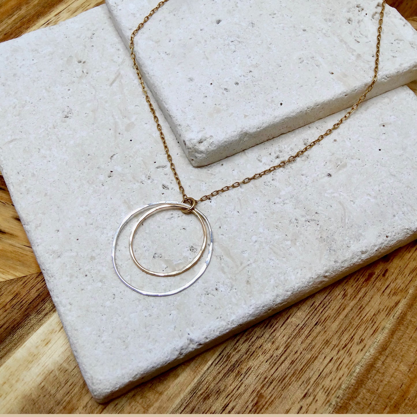 Halo Large Necklce Mixed Metal
