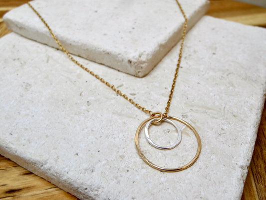 Halo Medium Necklace Mixed Metal