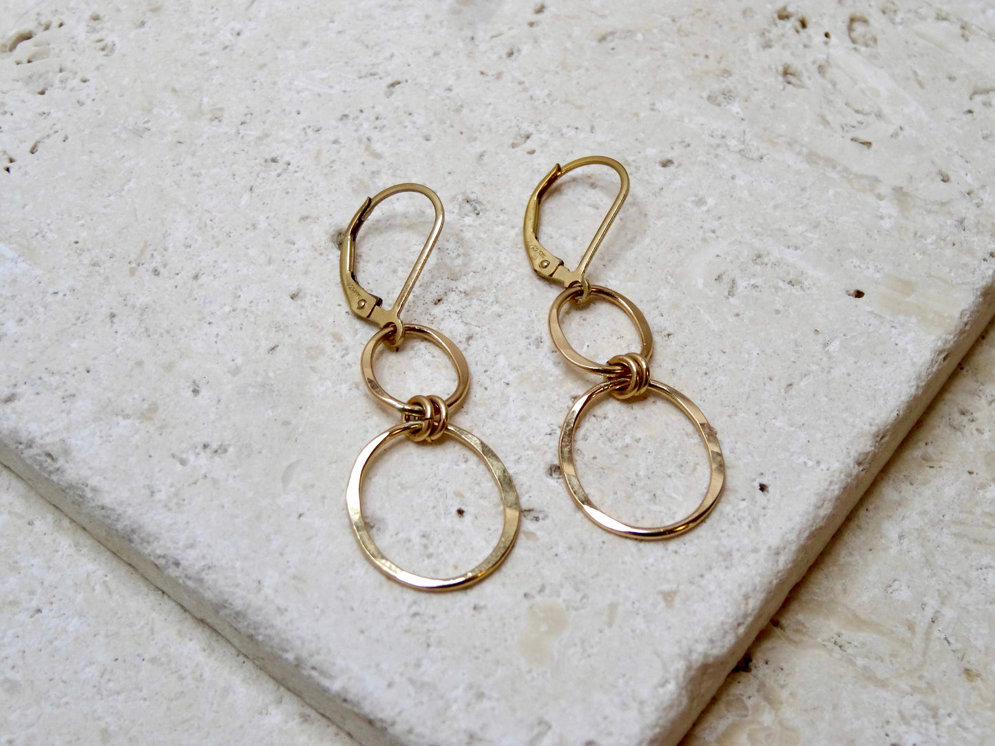 Halo Small Earrings 2 Circles Gold Filled