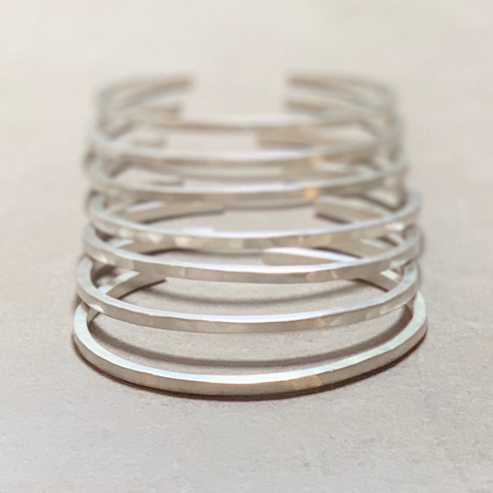 Meredith Matte Sterling Silver 2.6mm Cuff Bracelet