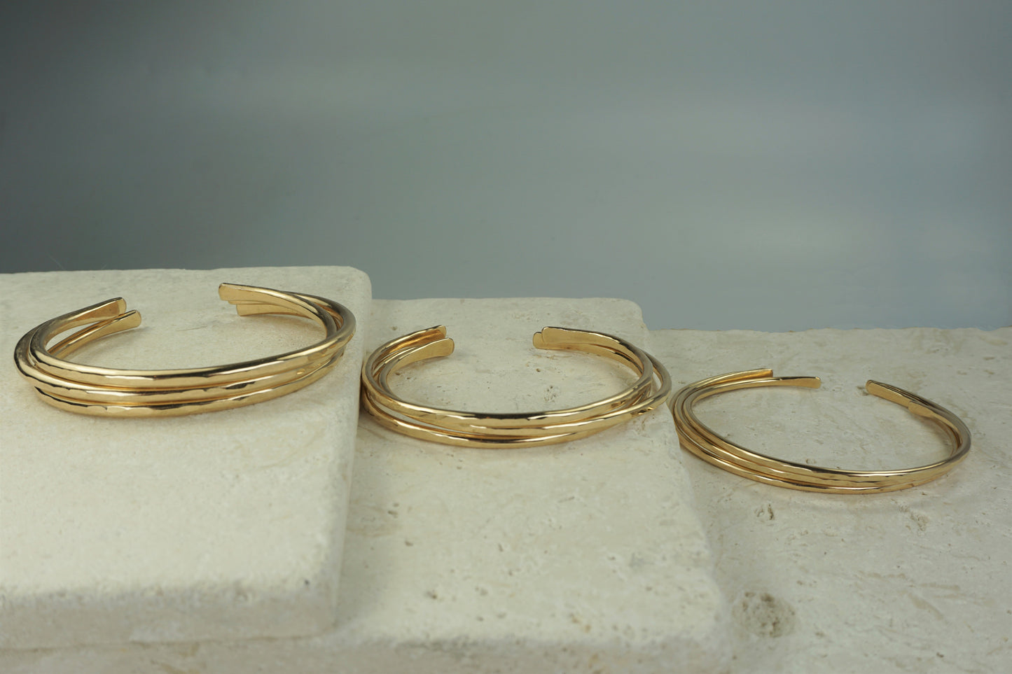 Ivy Cuff Bracelet 3 Piece Set - Heaviest Gold Filled