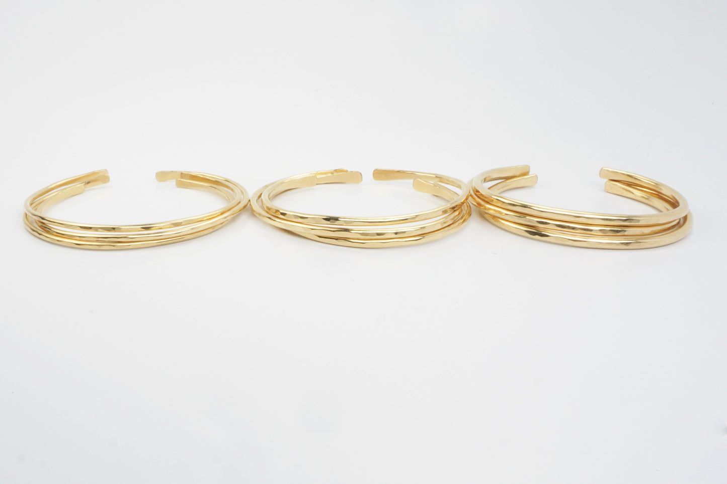 Ivy Cuff Bracelet 3 Piece Set -Lightest Gold Filled