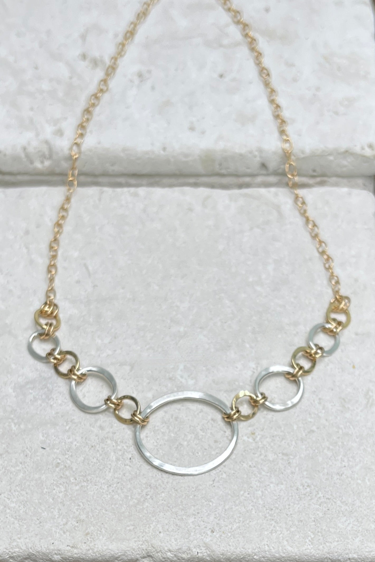 Kai Statement Necklace II Bold Multi SS & GF Mixed Metal