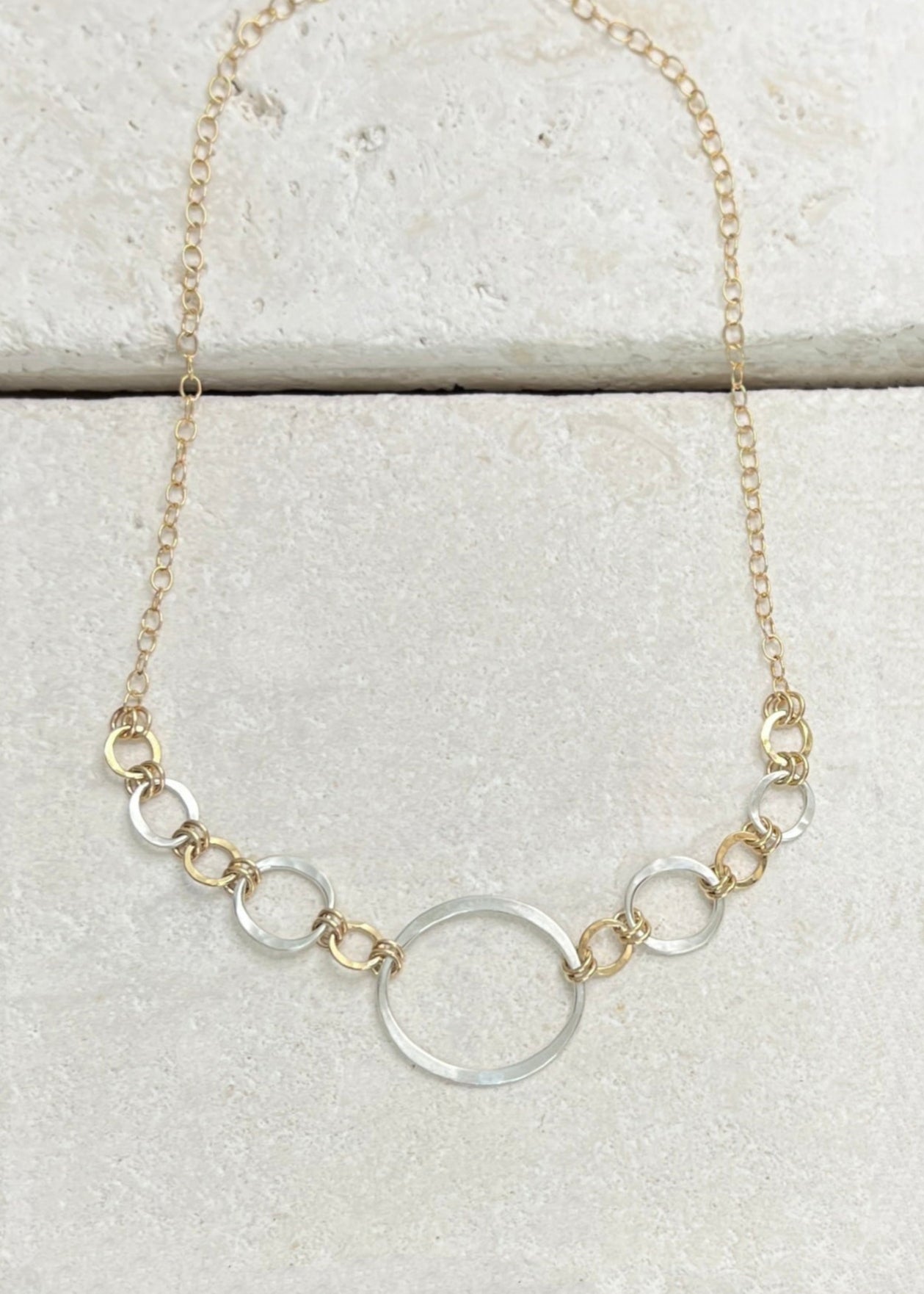 Kai Statement Necklace II Bold Multi SS & GF Mixed Metal