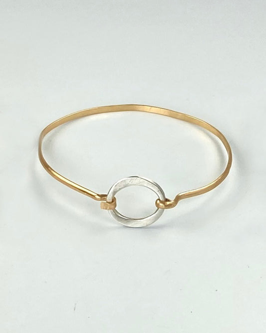 Kai Small Hooked Bangle Gold Filled - Mixed Metal