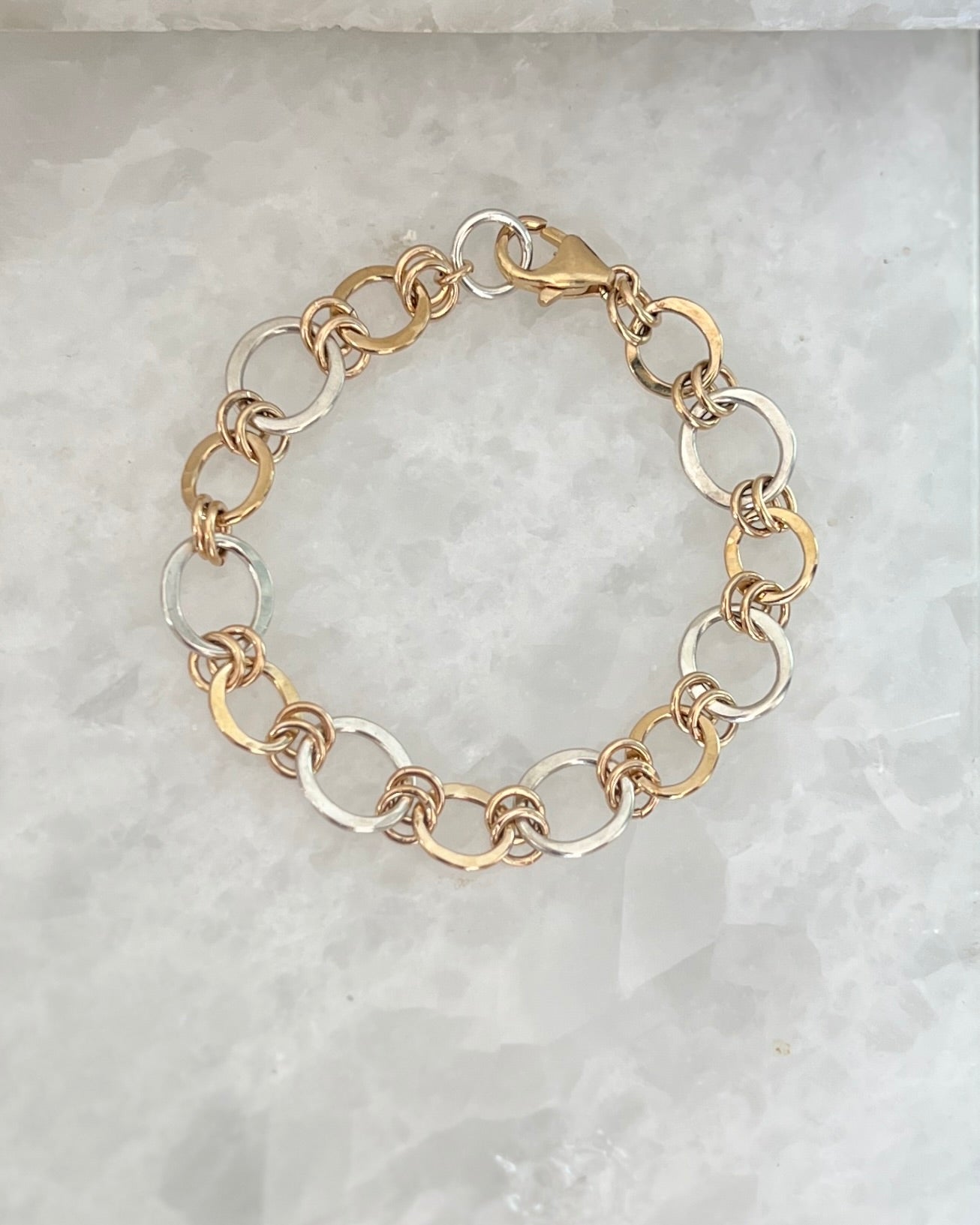 Kai Petite Mini Gold Filled & Petite Sterling Silver Statement Bracelet - Mixed Metal