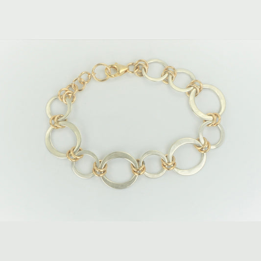 Kai Statement Bracelet SS Small & Petite with GF Accents - Mixed Metal
