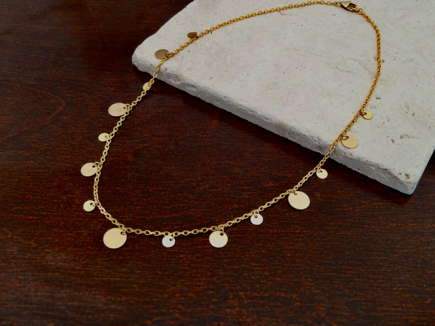 Sylvie Single Strand Necklace Gold Filled