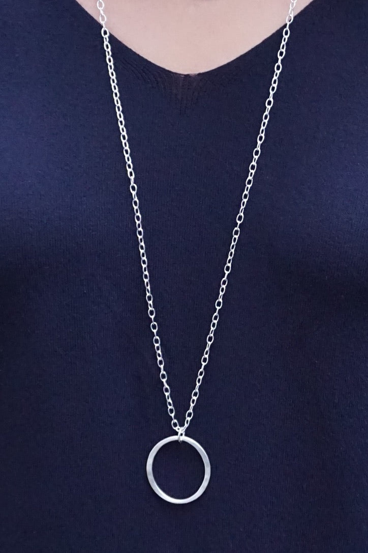 Kai Large Long Necklace Sterling Silver Cable Chain
