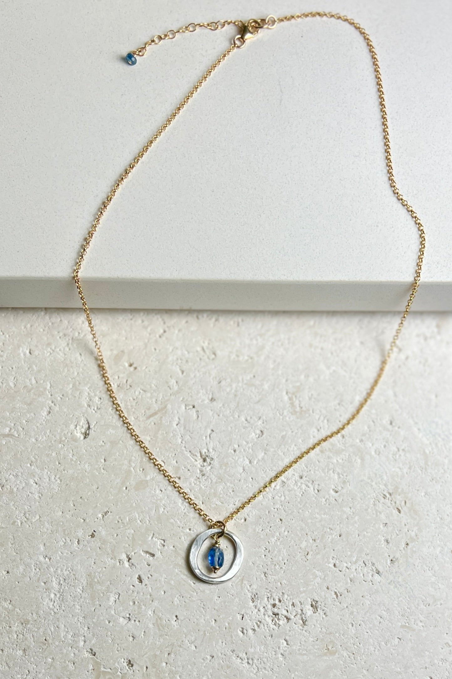 Kai Small Necklace with Kyanite Drop – Mixed Metal