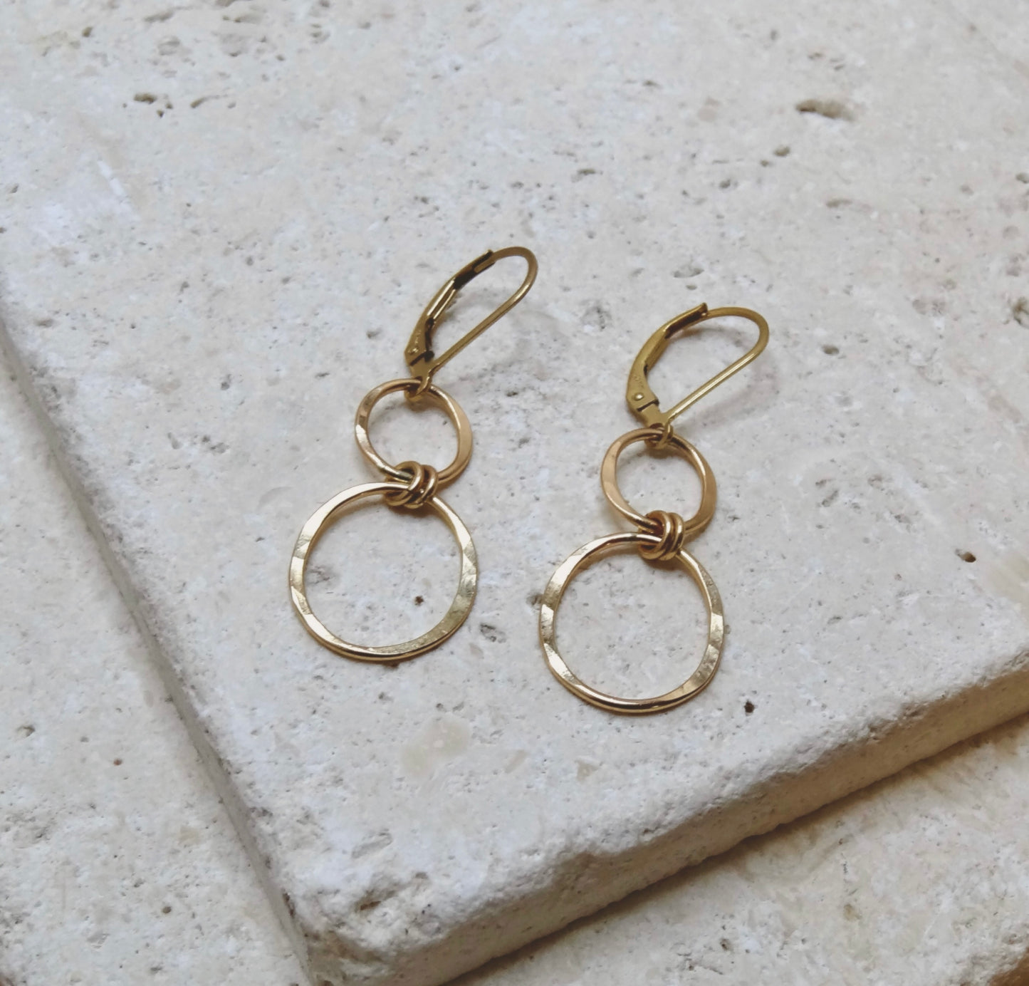 Halo Small Earrings 2 Circles Gold Filled