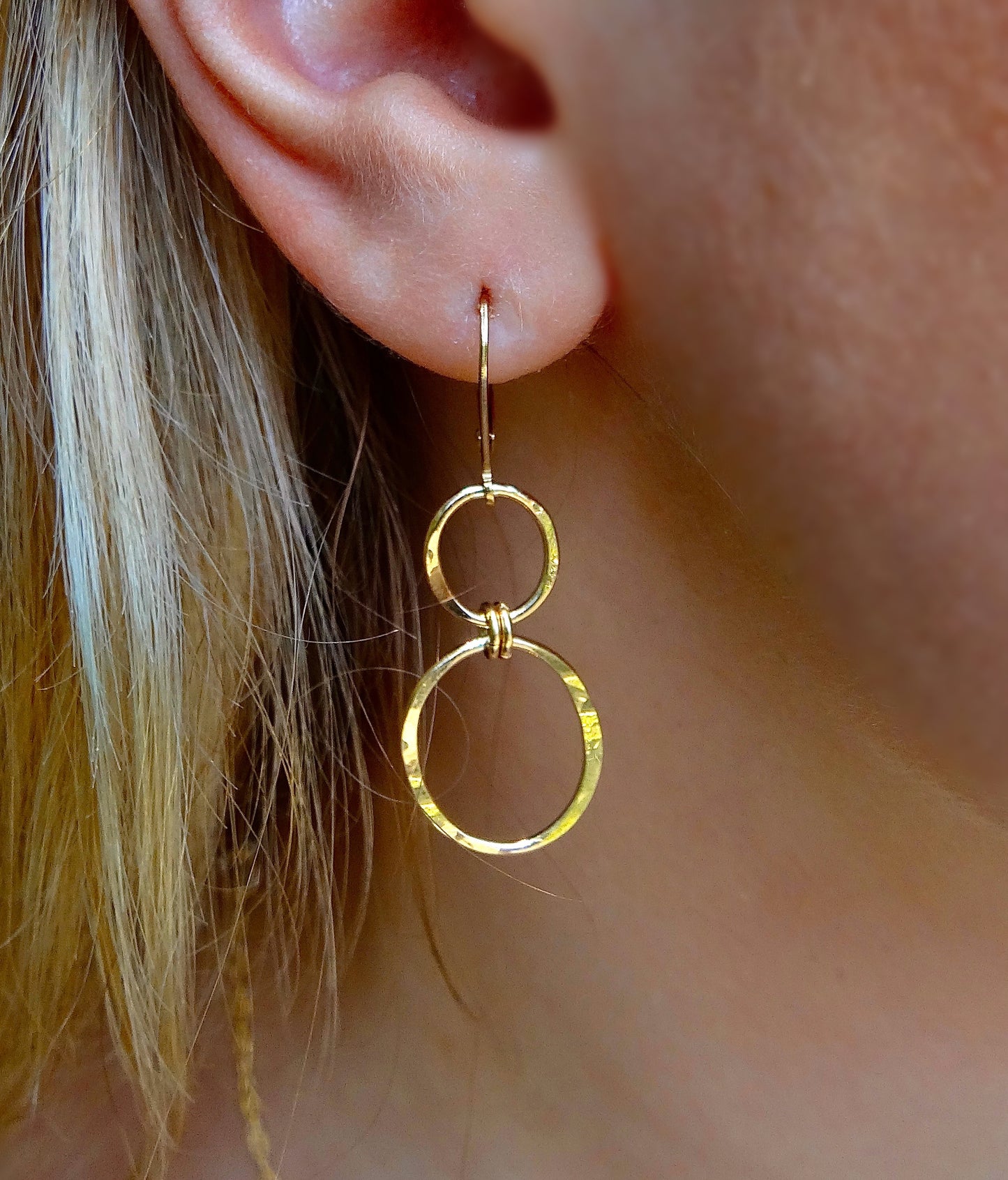 Halo Small Earrings 2 Circles Gold Filled