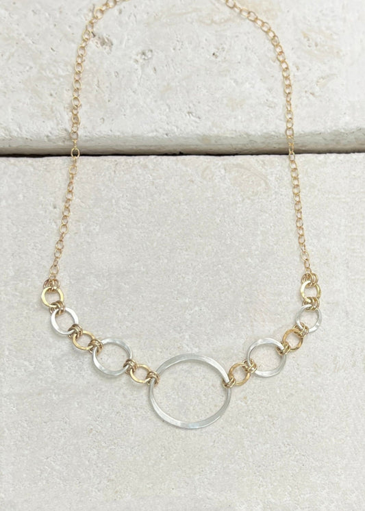 Kai Statement Necklace II Bold Multi SS & GF Mixed Metal