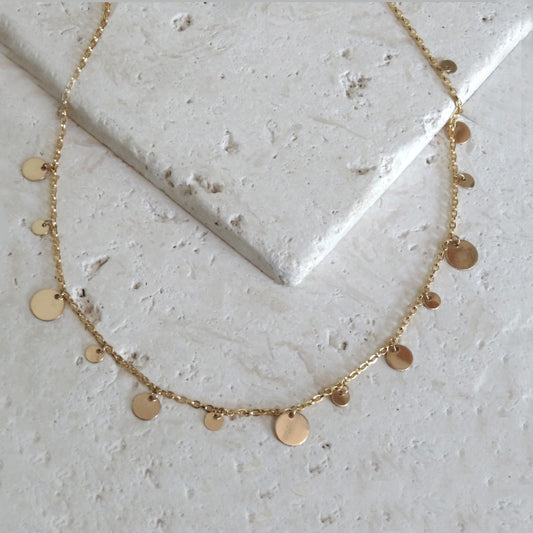 Sylvie Single Strand Necklace Gold Filled