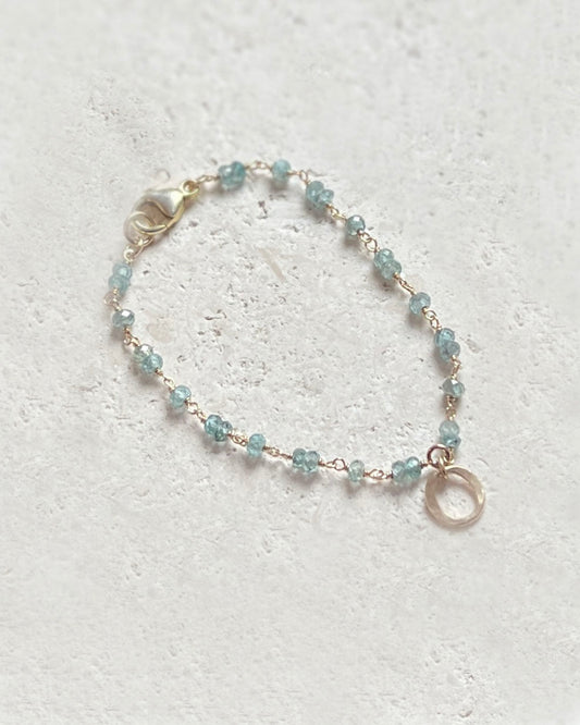 Polaris Bracelet Natural Blue Zircon Kai Charm Gold Filled